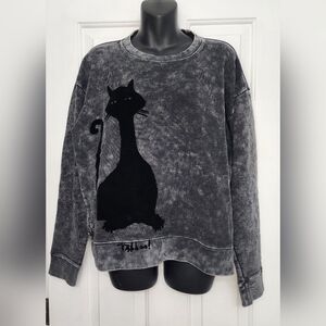 Marc Jacobs Women's Dark Gray Wash Tabboo Crewneck Sweatshirt Size Medium